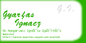 gyarfas ignacz business card